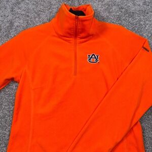 Auburn Tigers Columbia Fleece 1/4 Zip Pullover Sweatshirt Womens Medium Orange